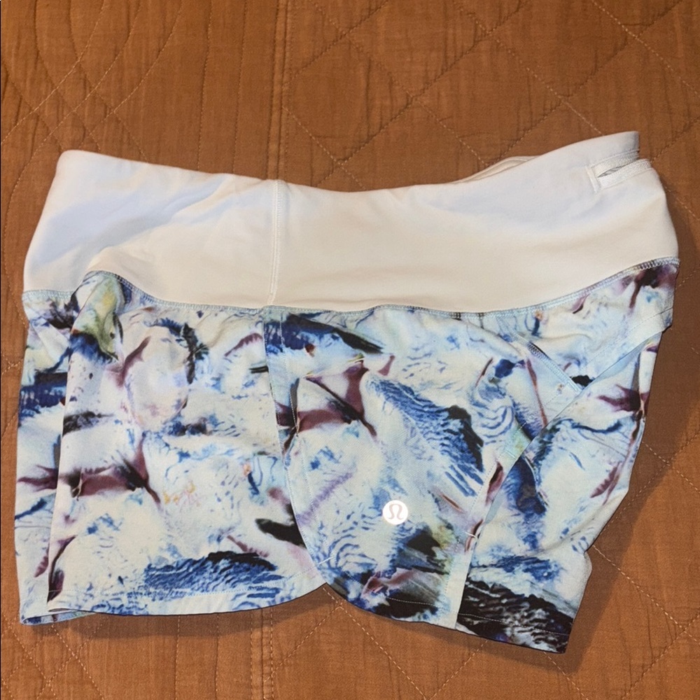 Lululemon Blue and White Patterned Shorts